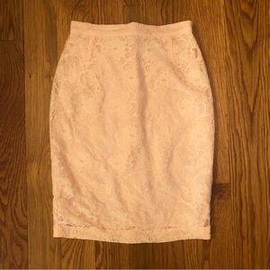 H&M Conscious Collection Pink Peach Slit Mini Lace Skirt 2 XS